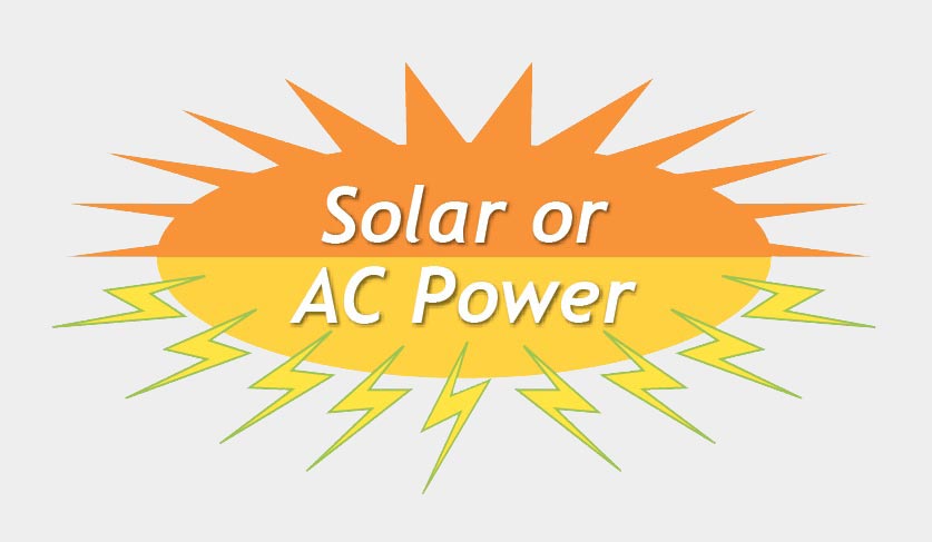 small art violator saying Solar or AC available