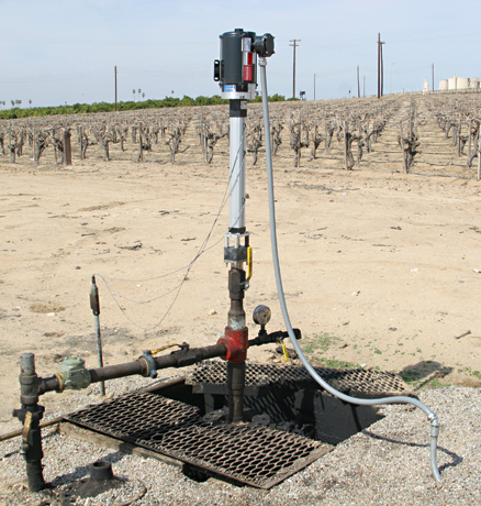 Rhino reciprocating piston pump in the field. Oil Field.